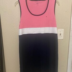 Tommy Hilfiger Pink, White, and Black Dress